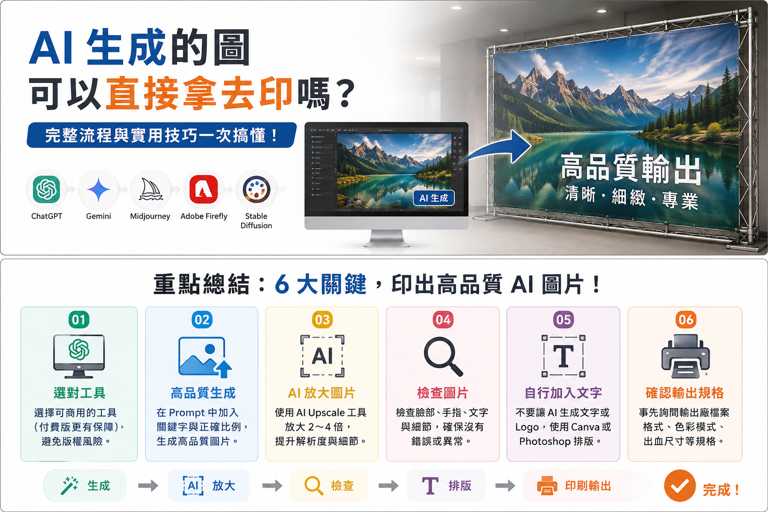 AI 生成圖片印刷輸出的六個重點